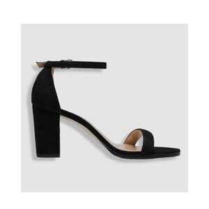 NEW STUART WEITZMAN women's nearlynude heeled sandals in black